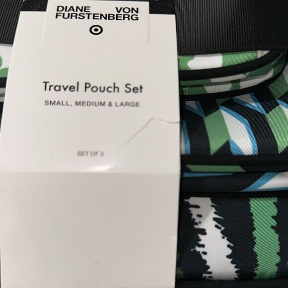 DVF x Target Black Green White Disco Zebra Arrow Geo Ginkgo 3 pack Travel Set - Picture 12 of 12